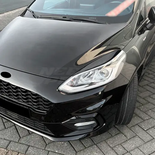 Koplampspoilers voor Ford Fiesta Mk8 (JA8-JR8) Standard & ST & Active – Sport Look, Hoogglans Zwart