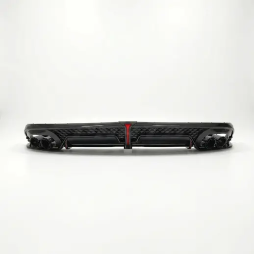 Diffuser met zwarte uitlaatsierstukken voor Audi Q8 S Line/SQ8 4M (SUV) Facelift – OO-OO – SQ8 Racing Look, Hoogglans Zwart