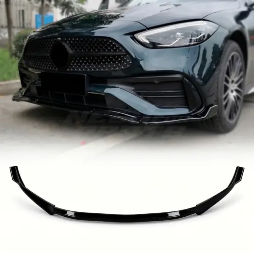 Voorspoiler voor Mercedes C Class W206/S206 AMG Line & C43 AMG – Sport Look, Hoogglans Zwart