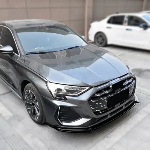 Voorspoiler voor Audi A3 S Line/S3 8Y (Sedan & Sportback) Facelift – Sport Look, Hoogglans Zwart