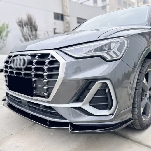 Voorspoiler voor Audi Q3 S Line F3 (SUV & Sportback) – Sport Look, Hoogglans Zwart
