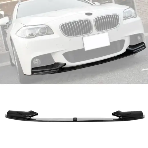 Voorspoiler voor BMW 5 Series F10/F11 M Sport & M550 – M Performance Look, Hoogglans Zwart