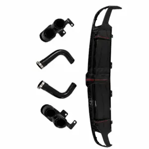 Diffuser With Black Exhaust Tips Voor Audi Q8 S Line/SQ8 4M (SUV) Pre-Facelift – OO-OO – SQ8 Racing Look, Hoogglans Zwart