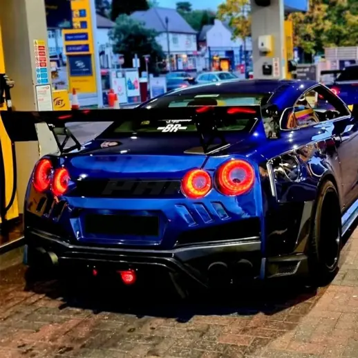 GT-wing met aluminium steunen – Racing Look, Hoogglans Zwart