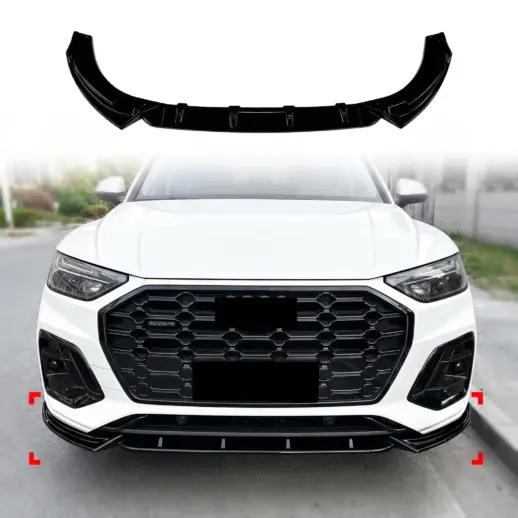 Voorspoiler voor Audi Q5 S Line/SQ5 FY (SUV & Sportback) – Sport Look, Hoogglans Zwart
