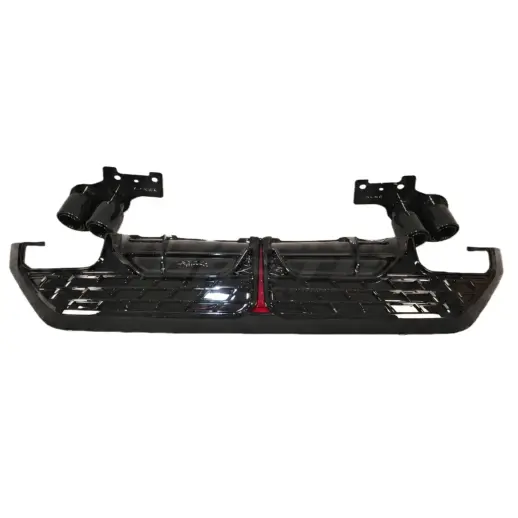 Diffuser met zwarte uitlaatsierstukken voor Audi A3 S Line/S3 8Y (Sportback) Facelift – OO-OO – S3 Racing Look, Hoogglans Zwart