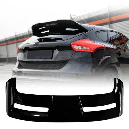 Dakspoiler voor Ford Focus Mk3 (C520-C525)/Mk4 (C519) Standard & ST & RS (Ford) & Active – Sport Look, Hoogglans Zwart