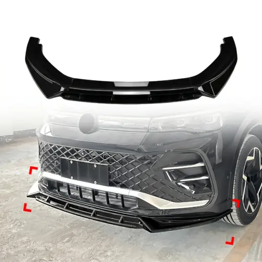 Voorspoiler voor Volkswagen Tiguan 3 (SUV) R Line – Sport Look, Hoogglans Zwart