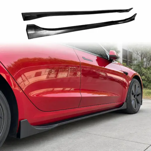 Sideskirts voor Tesla Model 3 M3 Facelift – Performance Look, Hoogglans Zwart