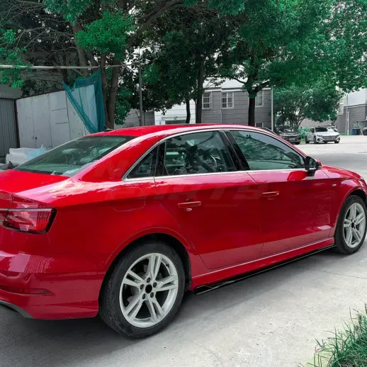 Sideskirts voor Audi A3/A3 S Line/S3 8V (Sedan & Sportback) – S3 Look, Hoogglans Zwart