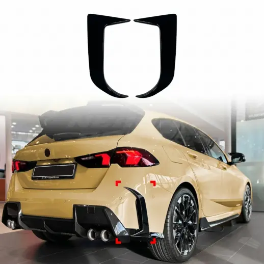 Achterbumper canards voor BMW 1 Series F70 M Sport & M135 – M Performance Look, Hoogglans Zwart
