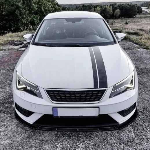 Voorspoiler voor Seat Leon Mk3 Facelift Standard – Sport Look, Hoogglans Zwart