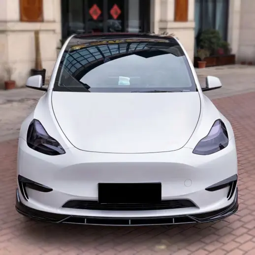 Voorspoiler voor Tesla Model Y MY Pre-Facelift – Performance Look, Hoogglans Zwart