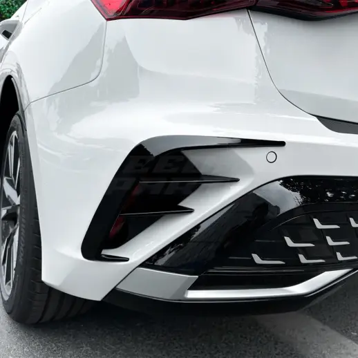 Achterbumper canards voor Audi A3/S3/RS3 8Y (Sportback) – RS3 Look, Hoogglans Zwart