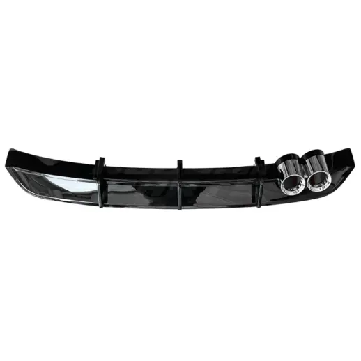 Diffuser met chroom uitlaatsierstukken voor Volkswagen Polo 5 (Hatchback) Facelift R Line & GTI – OO- – GTI Look, Hoogglans Zwart