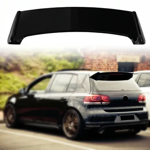 Dakspoiler voor Volkswagen Golf 6 (Hatchback) R Line & GTI & GTD & R – Racing Look, Hoogglans Zwart