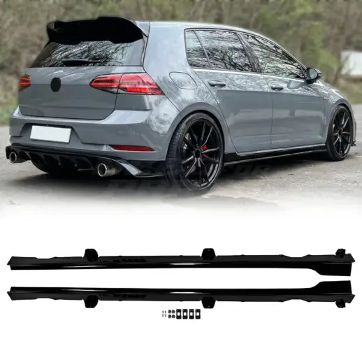 Sideskirts voor Volkswagen Golf 7/7.5 (Hatchback) R Line & R – Racing Look, Hoogglans Zwart