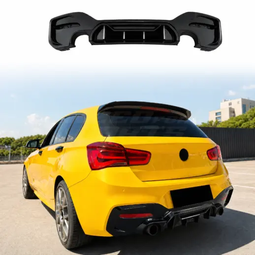 Diffuser voor BMW 1 Series F20/F21 LCI M Sport & M135 & M140 – O-O – Racing Look, Hoogglans Zwart