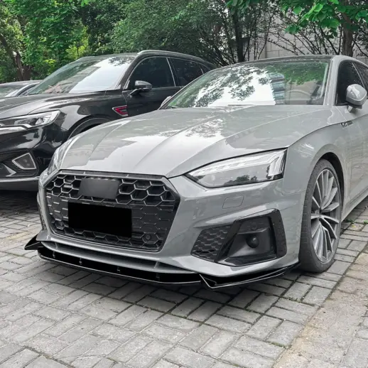 Voorspoiler voor Audi A5 S Line/S5 F5 (Cabriolet & Coupé & Sportback) Facelift – Racing Look, Hoogglans Zwart