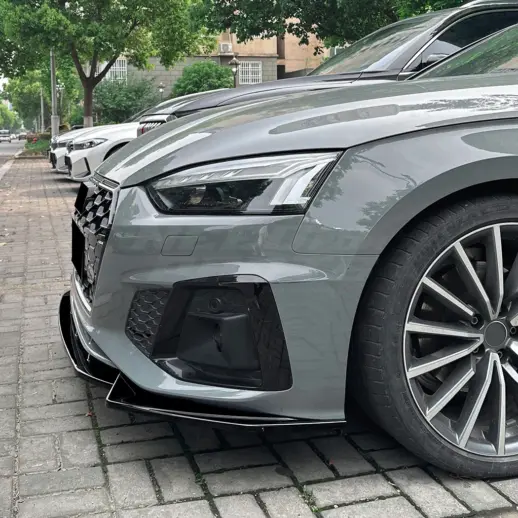 Voorspoiler voor Audi A5 S Line/S5 F5 (Cabriolet & Coupé & Sportback) Facelift – Racing Look, Hoogglans Zwart