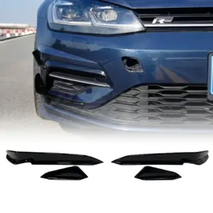 Front Bumper Canards Voor Volkswagen Golf 7.5 (Hatchback) R Line & R – Racing Look, Hoogglans Zwart