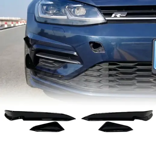 Canards voorbumper voor Volkswagen Golf 7.5 (Hatchback) R Line & R – Racing Look, Hoogglans Zwart