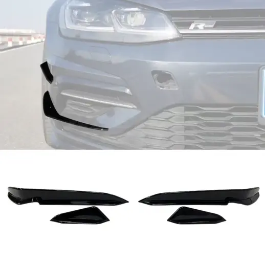 Canards voorbumper voor Volkswagen Golf 7.5 (Hatchback) R Line & R – Racing Look, Hoogglans Zwart