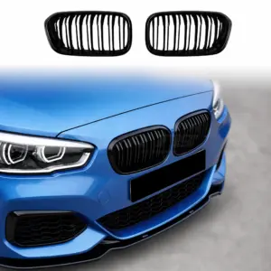 Double Line Grille Voor BMW 1 Series F20/F21 LCI – M Performance Look, Hoogglans Zwart