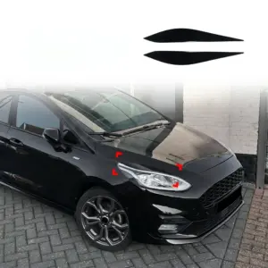 Headlight Covers Voor Ford Fiesta Mk8 (JA8-JR8) – Sport Look, Hoogglans Zwart