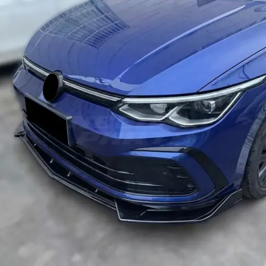 Voorspoiler voor Volkswagen Golf 8 (Hatchback) R Line & GTE & GTD & GTI – Super Sport Look, Hoogglans Zwart