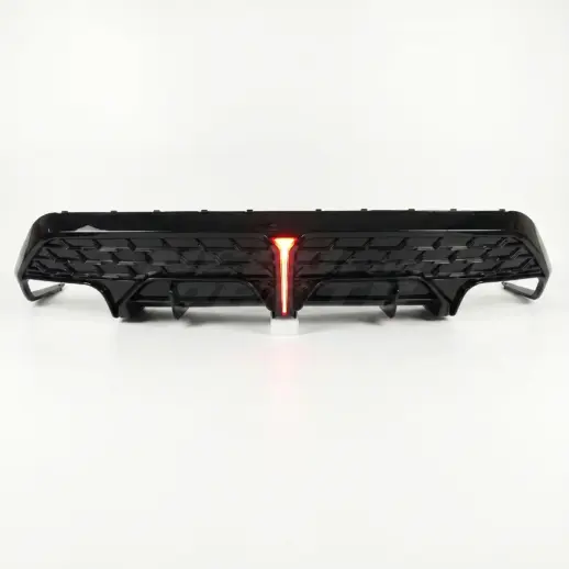 Diffuser met LED-remlicht en zwarte uitlaatsierstukken voor Audi A3 S Line/S3 8Y (Sedan) Facelift – OO-OO – S3 Racing Look, Hoogglans Zwart