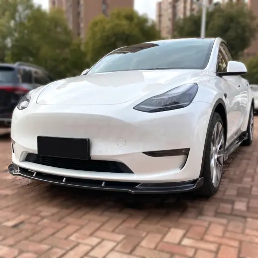 Voorspoiler voor Tesla Model Y MY Pre-Facelift – Sport Look, Hoogglans Zwart