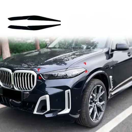 Koplampspoilers voor BMW X5 G05 LCI & BMW X6 G06 LCI – M Performance Look, Hoogglans Zwart
