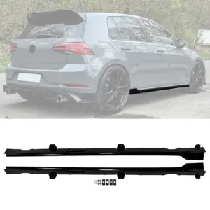 Side Skirts Voor Volkswagen Golf 7/7.5 (Hatchback) R Line & R – Racing Look, Hoogglans Zwart
