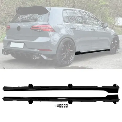 Sideskirts voor Volkswagen Golf 7/7.5 (Hatchback) R Line & R – Racing Look, Hoogglans Zwart