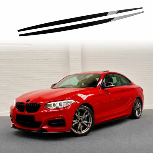 Sideskirts voor BMW 2 Series F22/F23 M Sport & M235 & M240 – M Performance Look, Hoogglans Zwart