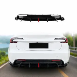 Diffuser With LED Voor Tesla Model 3 M3 Facelift Standard – Performance Look, Hoogglans Zwart