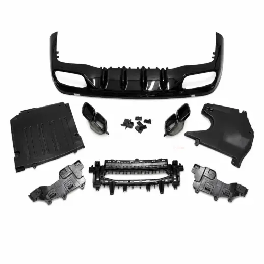 Diffuser met zwarte uitlaatsierstukken voor Mercedes CLE A236/C236 AMG Line & CLE53 AMG – 63 AMG Look, Hoogglans Zwart