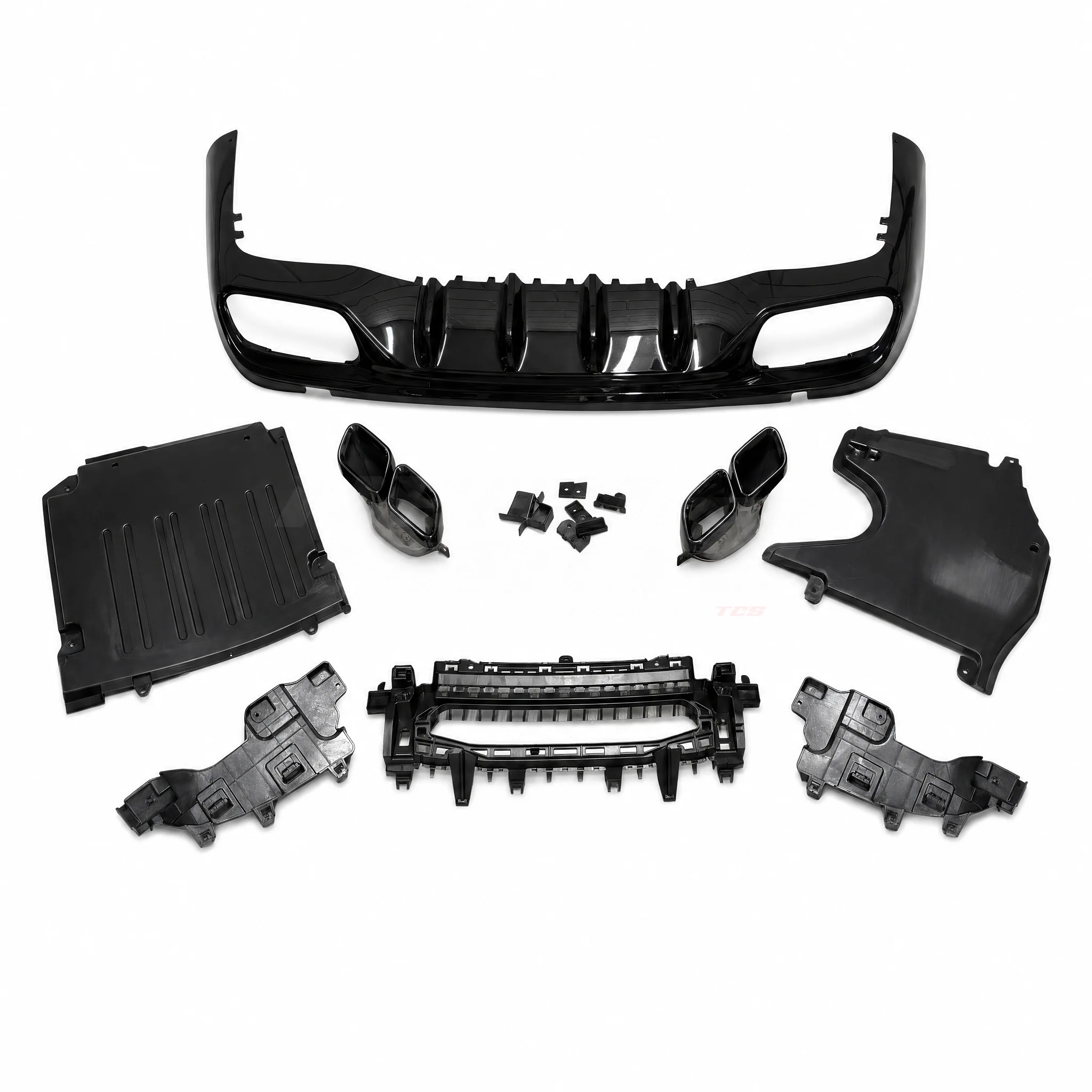 Diffuser With Black Exhaust Tips Voor Mercedes CLE A236/C236 AMG Line & CLE53 AMG – 63 AMG Look, Hoogglans Zwart
