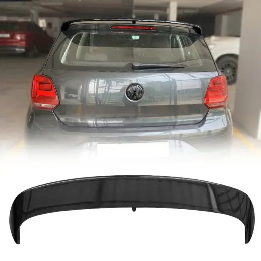 Dakspoiler voor Volkswagen Polo 5 (Hatchback) Standard & R Line & GTI – CS Look, Hoogglans Zwart