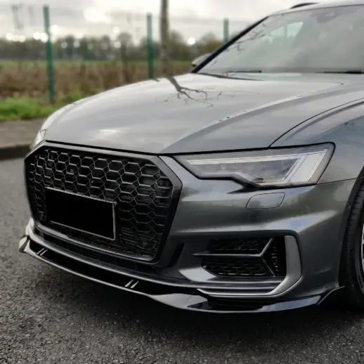 Mistlampcovers voor Audi A6 S Line/S6 C8 (Avant & Sedan) Pre-Facelift – RS6 Look, Hoogglans Zwart