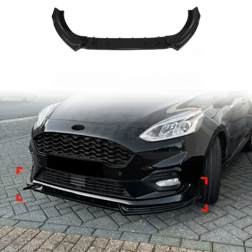 Voorspoiler voor Ford Fiesta Mk8 (JA8-JR8) ST – ST Look, Hoogglans Zwart