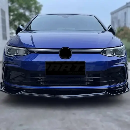 Voorspoiler voor Volkswagen Golf 8 (Hatchback) R Line & GTE & GTD & GTI – Super Sport Look, Hoogglans Zwart