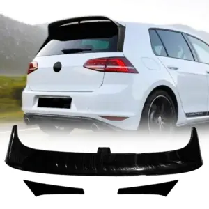 Roof Spoiler With Side Spoilers Voor Volkswagen Golf 7/7.5 (Hatchback) R Line & GTD & GTE & GTI & R – Clubsport Look, Hoogglans Zwart