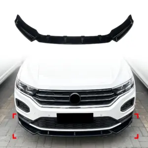 Front Splitter Voor Volkswagen T-Roc Mk1 (SUV) Standard – Sport Look, Hoogglans Zwart