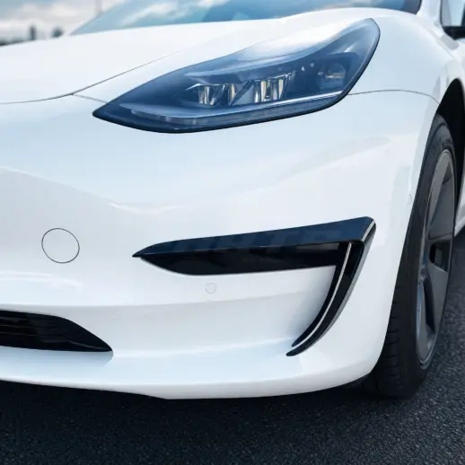 Aero flaps voorbumper voor Tesla Model 3 M3 Pre-Facelift – Performance Look, Hoogglans Zwart