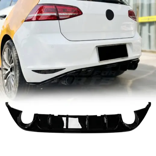Diffuser voor Volkswagen Golf 7 (Hatchback) Standard & GTI & GTD & GTE – O-O – Racing Look, Hoogglans Zwart