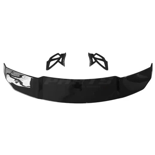 Achterspoiler met kunststof steunen – Racing Look, Hoogglans Zwart