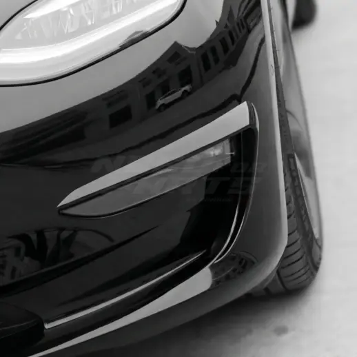Aero flaps voorbumper voor Tesla Model 3 M3 Pre-Facelift – Sport Look, Hoogglans Zwart