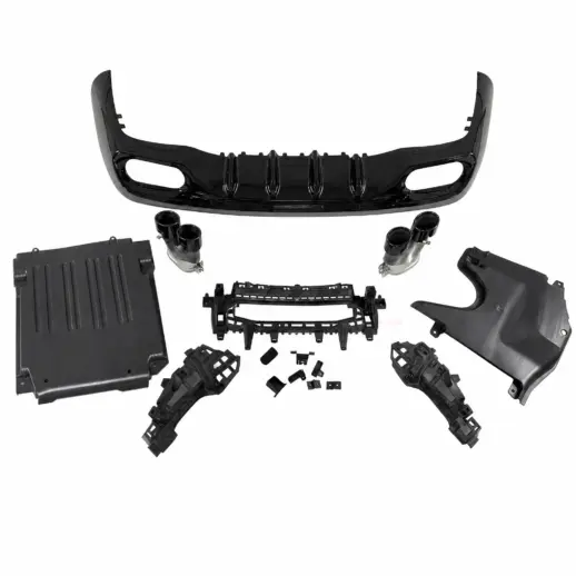Diffuser met zwarte uitlaatsierstukken voor Mercedes CLE C236/A236 AMG Line & CLE53 AMG – OO-OO – CLE53 AMG Look, Hoogglans Zwart